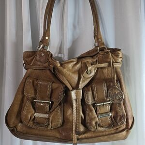 MICHAEL KORS VINTAGE GENUINE LEATHER DRAWSTRING TOTE LARGE SHOULDER BAG